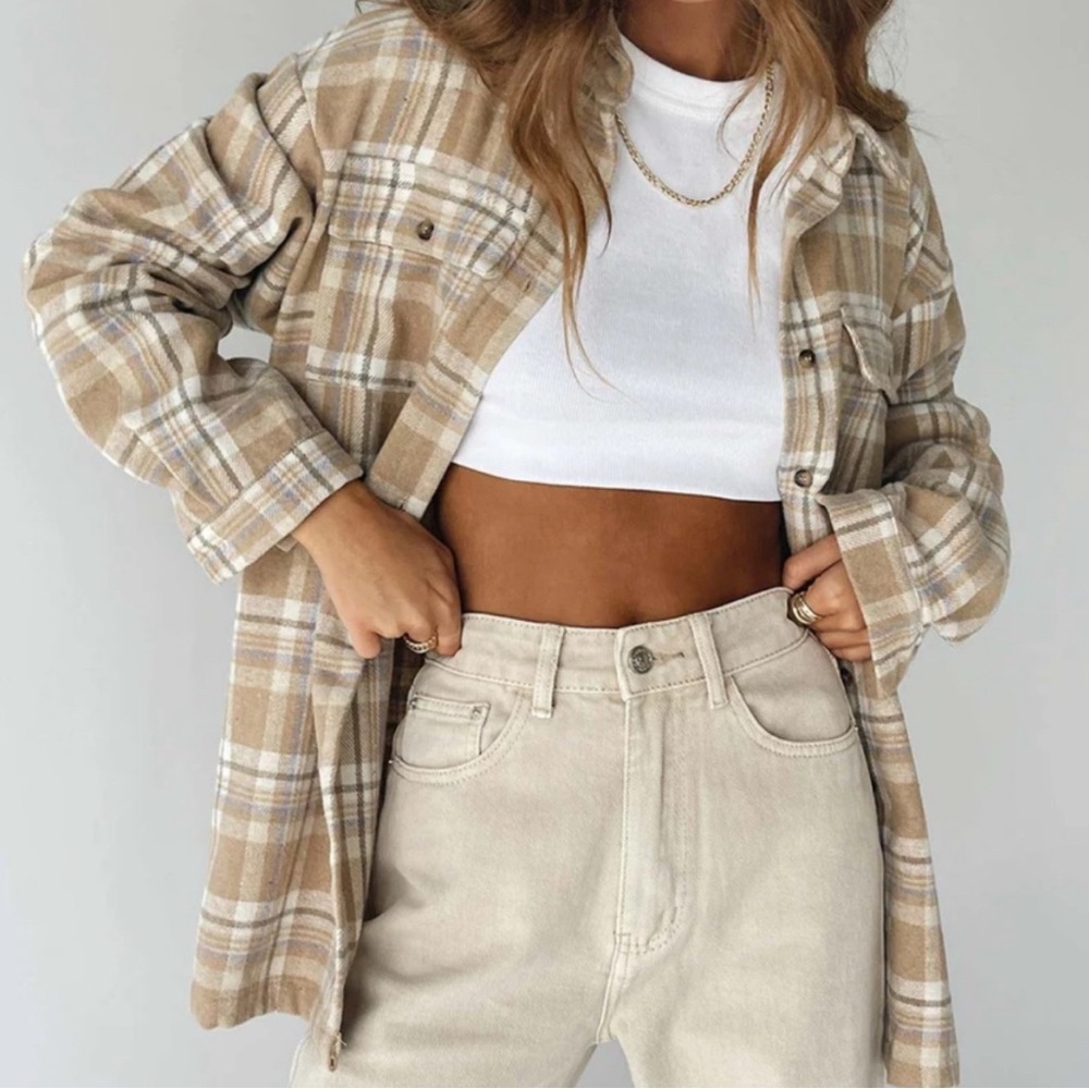Princess Polly Beige Button-Up Shirt